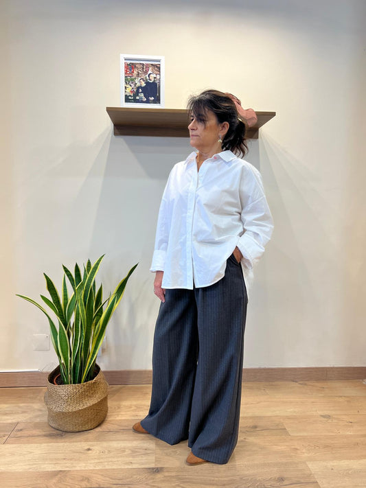 Calça risca de giz - Eufonia